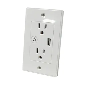 110v wifi controlled wireless smart duplex wall receptacle outlet with usb for wholesale work with smartlife