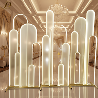 JINDA Arche de scène de mariage populaire avec éclairage LED, support de toile de fond, décoration blanche, ensemble d'arches en métal pour événements avec film