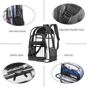 Custom Fashion <b>Large</b> Capacity Waterproof Clear <b>Backpack</b> Bag Transparent PVC Plastic <b>School</b> Back Pack <b>Backpack</b> - Product Image 2