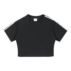 Color-Block Streetwear Tee Top corto de manga corta Y2K transfronterizo para mujer - Product Image 1