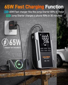 Arrancador de Baterías Portátil WOLFBOX MegaVolt24 Air 4000A, 12V, Carga Rápida, Pantalla LED, Compresor de 160 PSI, 10L, Gasolina - Product Image 2