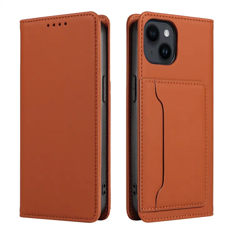 Komfortables Gefühl Magnetic Flip Folio Card Pocket Back Stand Appl Hülle für iPhone XR 6 7 8 11 12 13 14 15 Pro max