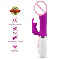 Gran oferta, 10 modos de vibración, masajeador de conejo realista de doble Motor con doble punto G y Juguete de estimulación del clítoris para mujeres