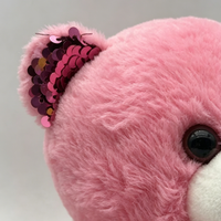 Peluche pour machine à griffes, ours en peluche avec oreilles à paillettes et coussin en forme de cœur, animal en peluche mignon pour enfants