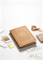 Buku Catatan Hardcover Coklat A5 30 50 100 Halaman Sampul Bingkai Emas