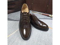 Chaussures habillées en cuir véritable à lacets pour hommes, à semelle épaisse, confortables, souples, antidérapantes et respirantes, pour l'automne