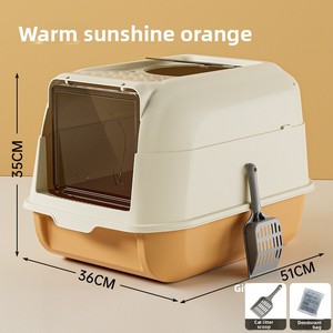 Bac à <span class=keywords><strong>litière</strong></span> pour <span class=keywords><strong>chat</strong></span> entièrement fermé, grand modèle extra-large, type tiroir, entrée par le haut, <span class=keywords><strong>anti</strong></span>-<span class=keywords><strong>odeur</strong></span>, <span class=keywords><strong>anti</strong></span>-éclaboussures, modèle 1035 pour chats - Product Image 6