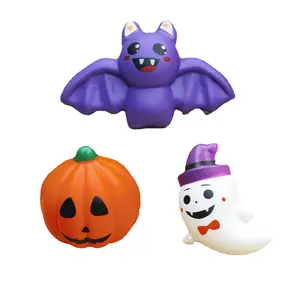 Cadeau de fête d'Halloween Fidget Toy PU Slow Rebound Soft Stress Relief Kawaii Pumpkin Ghost Bat Squeeze Toy