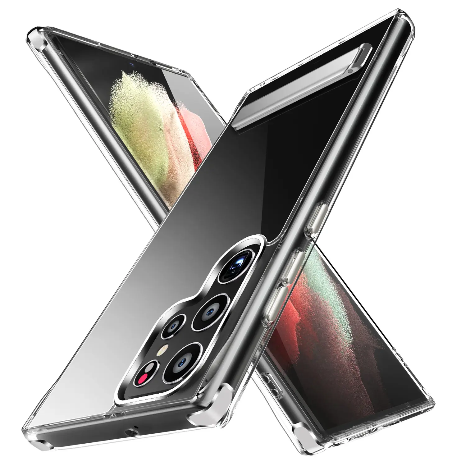 Capa de suporte para celular Samsung Galaxy S23 Ultra, capa transparente para celular Samsung Galaxy S23 Plus, ideal para uso em PCs