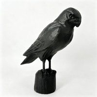 Sculpture d'hibou en fonte texturée, statue d'oiseau sur base de souche d'arbre, artisanat sculpté à la main, décoration de jardin extérieur, cadeau d'Halloween