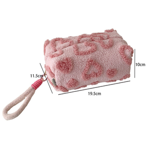 Bolsa de Maquillaje de Felpa con Forma de Corazón Estilo Ins, Bolsa de Almacenamiento de Gran Capacidad y Bolsa de Aseo Portátil para Chicas - Product Image 6