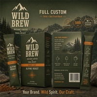 Brand New Coffee Stick Bag Tear Notch 2g Single Serve Olive Green Trail Instant Coffee Sachet Packaging Bags for Camp Brand OEM
