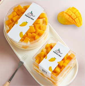 Pequeñas cajas de pastel de postre rectangulares transparentes Contenedor de embalaje de plástico de pastel redondo transparente para Mousse de tiramisú - Product Image 6