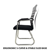Mobilier de salle à manger Chaises de bureau en cuir PU Design incurvé à rayures colorées Dossier de soutien de la taille avec accoudoir Chaises de bureau