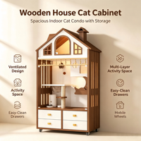 Maison pour chat d'intérieur durable de grande taille, cage, manoir, structure d'escalade multi-niveaux en bois massif de luxe, villa pour chat, salon
