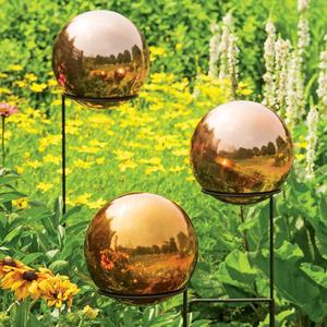 Esfera Decorativa de Acero Inoxidable Cromado de 250 mm (25 cm, <span class=keywords><strong>10</strong></span> Pulgadas), Irrompible, para Jardín, Césped, Exterior, con Espejo Reflectante, Soldada - Product Image 4