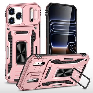 Funda Resistente para <span class=keywords><strong>iPhone</strong></span> 17 Pro Max con Protector de Privacidad Deslizante para Cámara, Protección de 360° °   Soporte Giratorio con Anillo - Product Image 1