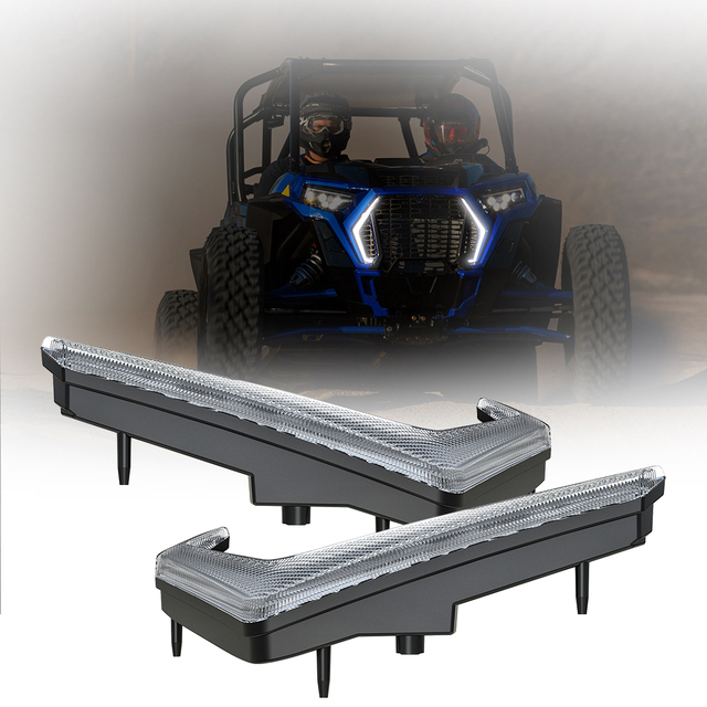 Integrated Powersport LED Grille Light for 2019-2023 Polaris RZR XP ATV Turbo 1000 LED Turn Signal Light 12V DRL UTV