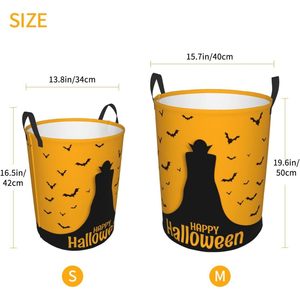 Cesto de Ropa Plegable Grande de Mimbre con Diseño de Halloween y Asas de Transporte Fáciles para Almacenamiento - Product Image 5