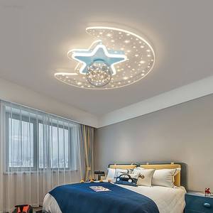 Lámpara de Techo Creativa Moderna Minimalista con Forma de Estrella y Luna, Base de Hierro, Clasificación IP44, LED Cálido, Diseño Romántico de Princesa para Dormitorio - Product Image 4