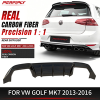 Kit carrosserie Perfiply en fibre de carbone véritable, diffuseur arrière à quatre sorties pour Volkswagen Vw Golf 7 Mk7 GTI 2013-2016, 4 sorties d'échappement