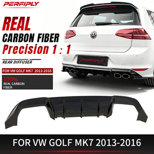 Kit carrosserie Perfiply en fibre de carbone véritable, diffuseur arrière à quatre sorties pour Volkswagen Vw <span class=keywords><strong>Golf</strong></span> <span class=keywords><strong>7</strong></span> Mk7 <span class=keywords><strong>GTI</strong></span> 2013-2016, 4 sorties d'échappement - Product Image 1