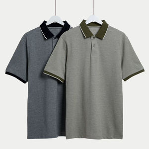 Nuevo diseño al por mayor logotipo personalizado de manga corta Slim Fit hombres polos de manga corta Fit Polos - Product Image 4