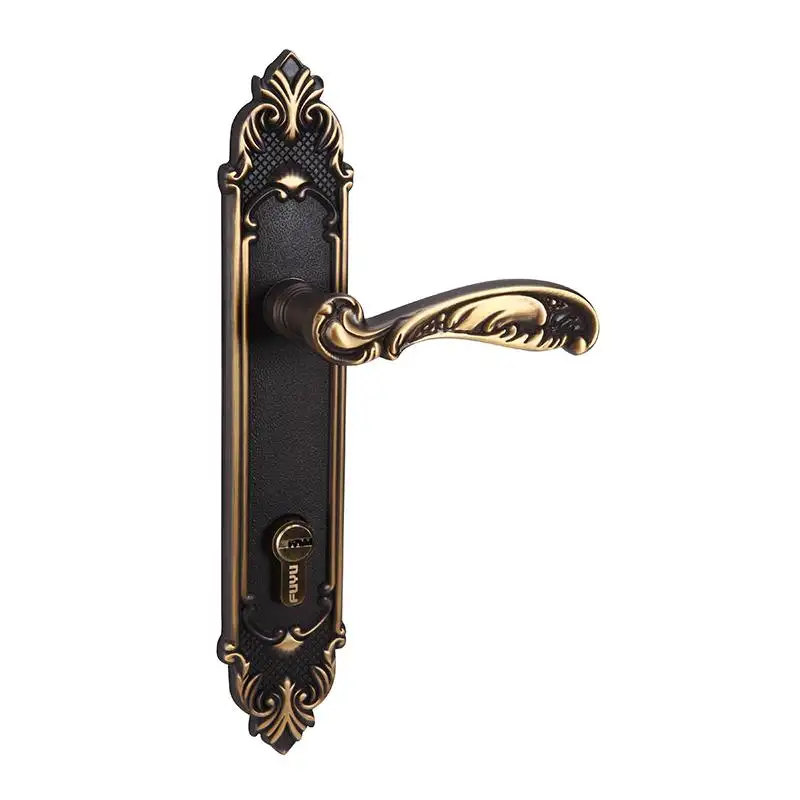 Luxury solid brass rose gold kết thúc hai mở tay nắm cửa khóa
