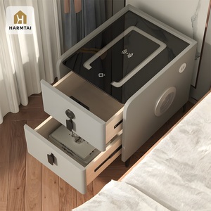 โต๊ะข้างเตียงอัจฉริยะ HarmTai พร้อมที่ชาร์จไร้สายและท็อปกระจก - Product Image 1