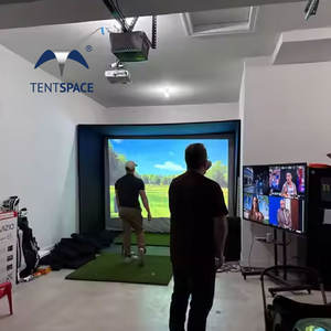 Recinto de simulador de golf con pantalla de golpe, deportes de interior, redes de práctica de béisbol, simulador de golf en casa, jaulas de bateo - Product Image 1