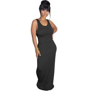 Abito Lungo da Donna Nuovo Design Moda Sexy Vestito Interno Casual Aderente Senza Maniche per Abaya - Product Image 3