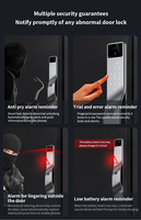 Serrure Intelligente Sinovo avec Écran HD Intérieur en Alliage d'Aluminium, Cylindre de Classe C, Reconnaissance Faciale 3D et Interphone Visuel pour la Sécurité Domestique