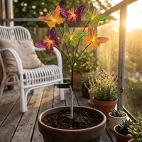 Lampe de jardin florale à LED solaire transfrontalière à double couche en fibre optique, étanche IP65 pour décoration extérieure de vacances