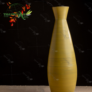 Grand vase en bambou artisanal décor de table de salon vase de sol naturel écologique pour la maison et la décoration commerciale - Product Image 5