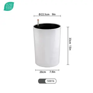 Seri silinder/Desain plastik silinder lurus dengan pot bunga penyerap diri gaya Nordic minimalis