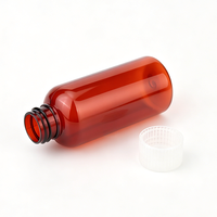 Bouteille PET vide rouge ambrée personnalisée de 2,029 oz US avec bouchon à vis pour produits liquides désinfectants et produits pharmaceutiques bruts