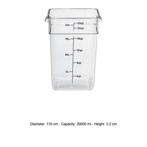 Contenedor Cuadrado para Almacenamiento de Alimentos 20 L, sin Tapa Cambro 22Sfscw135 - Product Image 3