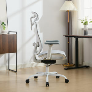 <span class=keywords><strong>Ergohuman</strong></span> <span class=keywords><strong>Silla</strong></span> de oficina ejecutiva Diseño moderno Malla completa Control de alambre giratorio Carcasa blanca Malla gris Elevador <span class=keywords><strong>Silla</strong></span> ajustable - Product Image 1