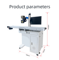 Machine de marquage laser à fibre optique CCD avec convoyeur pour gravure automatique de pièces métalliques 20W 30W 50W 100W