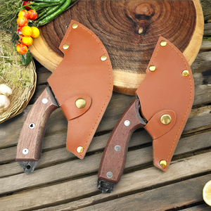 Petit <span class=keywords><strong>couteau</strong></span> de cuisine portable avec manche en bois et fourreau en os tranchant pour le camping en plein air - Product Image 6