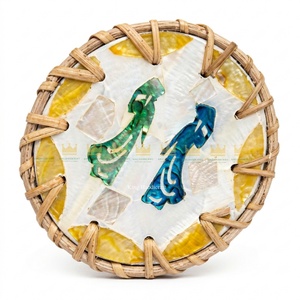 Sous-verre isolant en rotin de haute qualité du Vietnam, écologique, anti-brûlure, design moderne, pour théière, plateau à collation ou café sur bureau - Product Image 1