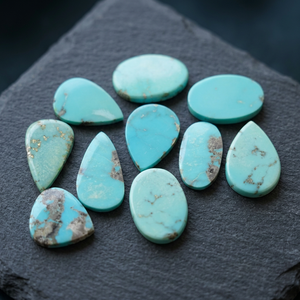 Colgante de Turquesa Natural Hecho a Mano, Corte Asscher, Mineral de Hubei, Tratado Térmicamente, Accesorios de Gemas DIY, Efecto de Color/Fuego, Marca HongMei - Product Image 1