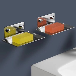 Support mural moderne en <span class=keywords><strong>acier</strong></span> <span class=keywords><strong>inoxydable</strong></span> 304 brillant argenté pour <span class=keywords><strong>savon</strong></span>, sans perçage, pour toilettes - Prix de gros - Product Image 5