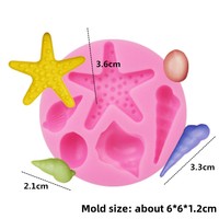 Moule à gâteau en silicone Thème Vie Marine Sous-Marine, pour Fondant, Chocolat, Bonbons, Décoration DIY, Compatible Four, Flexible