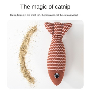 Mint <span class=keywords><strong>Fish</strong></span> Cat Toy Self-Hi Relleno Resistente a los arañazos Resistente a mordeduras Lino <span class=keywords><strong>Fish</strong></span> Stick Ecológico Explosivo Simulación Mascota - Product Image 2