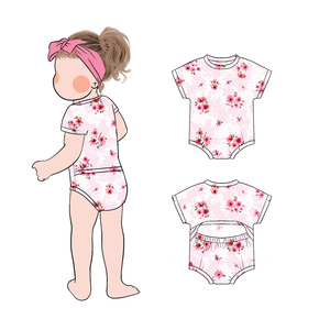 Fabrieksgroothandel Zomer Baby Romper Op Maat Logo Korte Mouwen Korte Broekjes Ademend Huidvriendelijk Open Rug Nieuwgeboren Outfit - Product Image 1