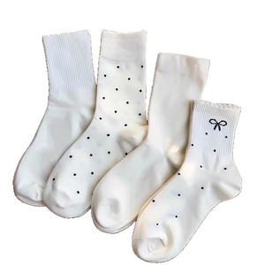 Women Slouch <b>Socks</b> Mid Calf Solid Color Breathable Sweat Absorbing <b>Polyester</b> Fiber Youth Fashion - Product Image 4