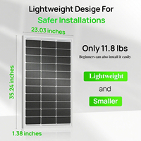 Panel Solar Monocristalino Bifacial de Alta Eficiencia 23% 100 Watts para Batería de 12V/24V, Diseñado para Sistemas Aislados de Energía Solar con Certificación ISO
