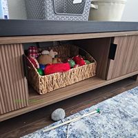 Panier de rangement Ecoka en jacinthe d'eau naturelle tressé à la main, 3 pièces, multifonctionnel, forme incurvée, avec poignées intégrées