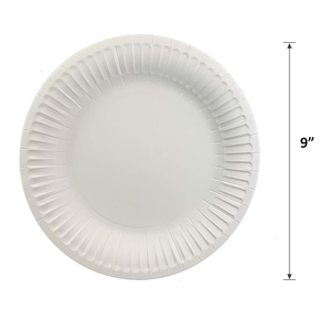 Assiettes en papier jetables non revêtues de 9 pouces rondes en <span class=keywords><strong>carton</strong></span> blanc Plateau en papier Assiettes à dîner pour fête, pique-nique ou pizza ou gâteau - Product Image 2
